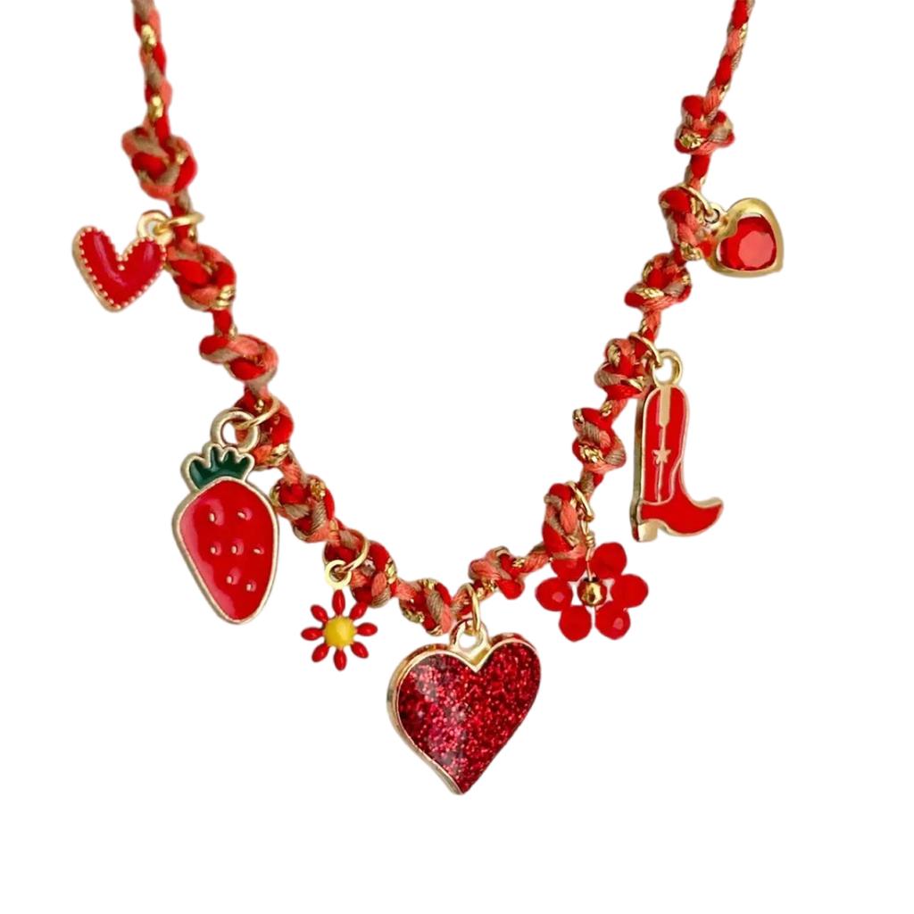 Adjustable Stainless Steel Rope Chain Necklace with Various Pendant Beach Neck Jewelry Suitable for Women and Girls