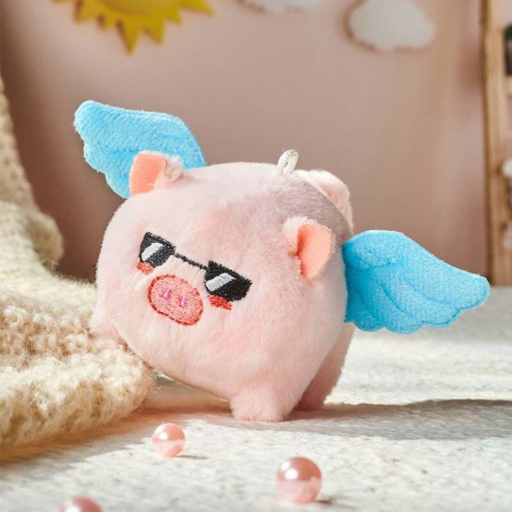 Shaking Tail Wings Birthday Gifts Plush Key chain Angel Big Toy Flying Pig Toy Cartoon Plush Doll
