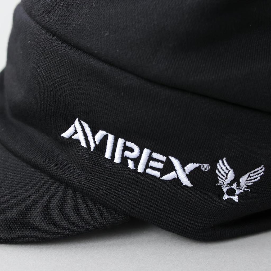 AVIREX knit cap with brim, black