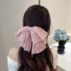 Large Summer Lace Edge Bow Claw Clip Hair Accessory for Women - Multi-Layer Feather Design