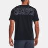Under Armour Мужская футболка с принтом в виде контурных букв, круглым вырезом и короткими рукавами, черная 1379109-001