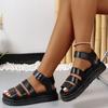 Roman Sandals Women Thick Bottom Non-slip Fashion Buckle Casual Beach Shoes Large Size