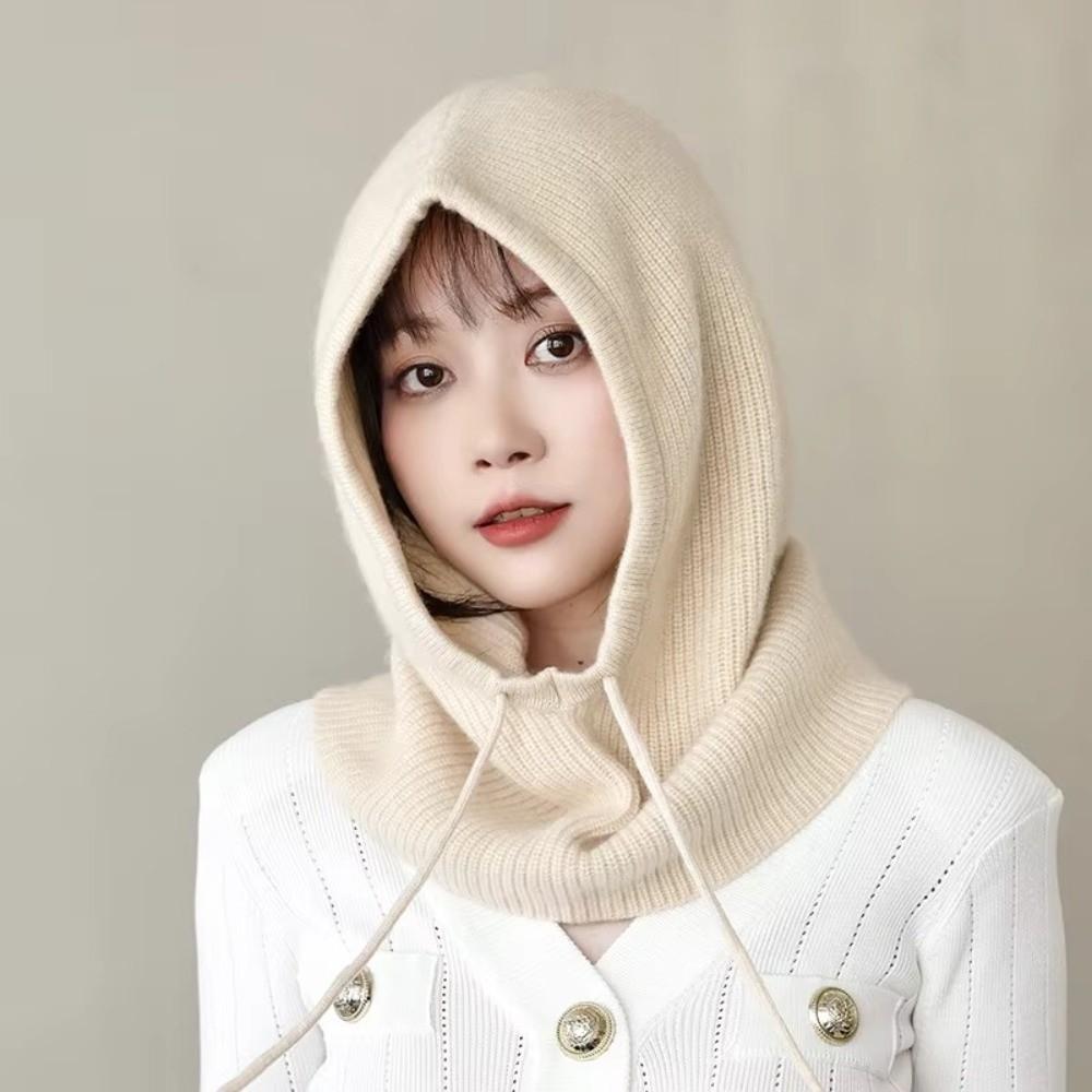 Теплая Изоляция Зимние Вязаные Шапки с Капюшоном Цельный Воротник для Зимних Активностей на Открытом Воздухе