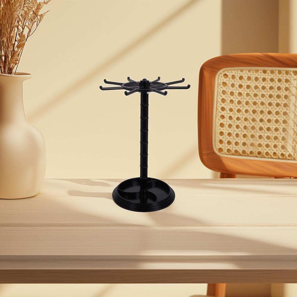 Compact Rotating Keychain Holder Display Stand Desktop Jewelry Organizer Rack for Bracelets Earrings Necklaces Rings Small