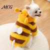 Pet Hoodie Cute Bee Dog Hoodie, Plush Hooded Outfit with 3D Small Antennae And Wings, Cozy Striped Costume for Dogs Wings