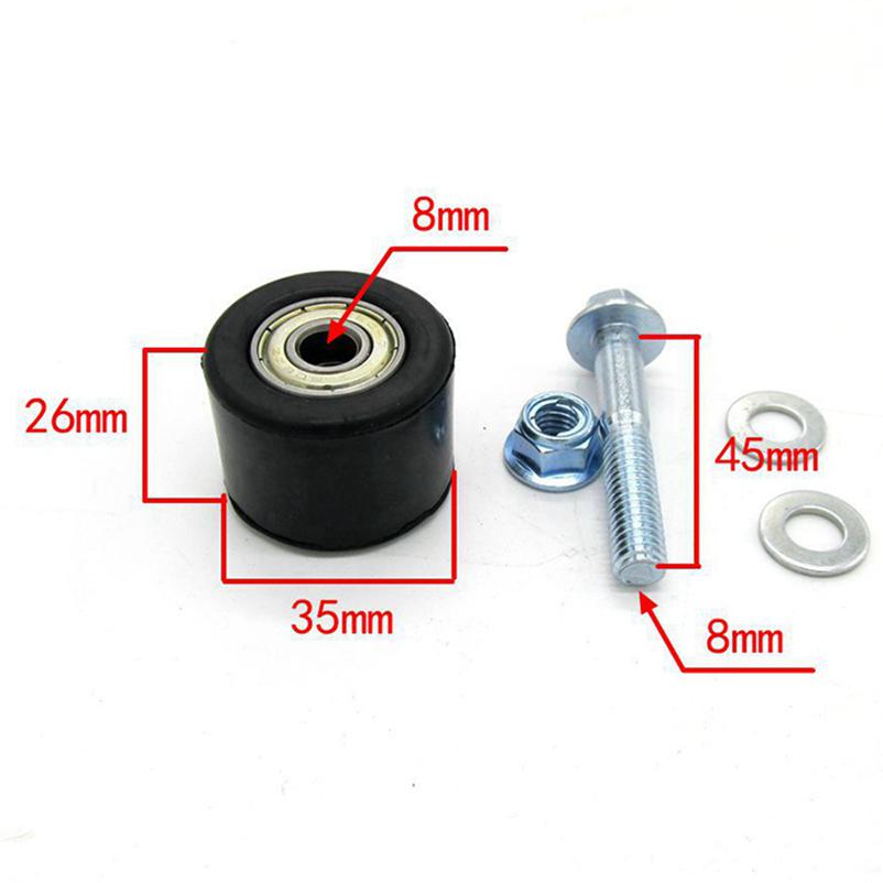 8MM Chain Roller Set Wheel Guide With Screw Motorcycle Part Bolt Durable 1Set