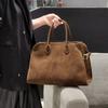 Autumn and Winter New Matte Suede Tote Bag Large Capacity Commuter Bag Portable Shoulder Bag Cowhide Large Bag Genuine Leather Women's Bag