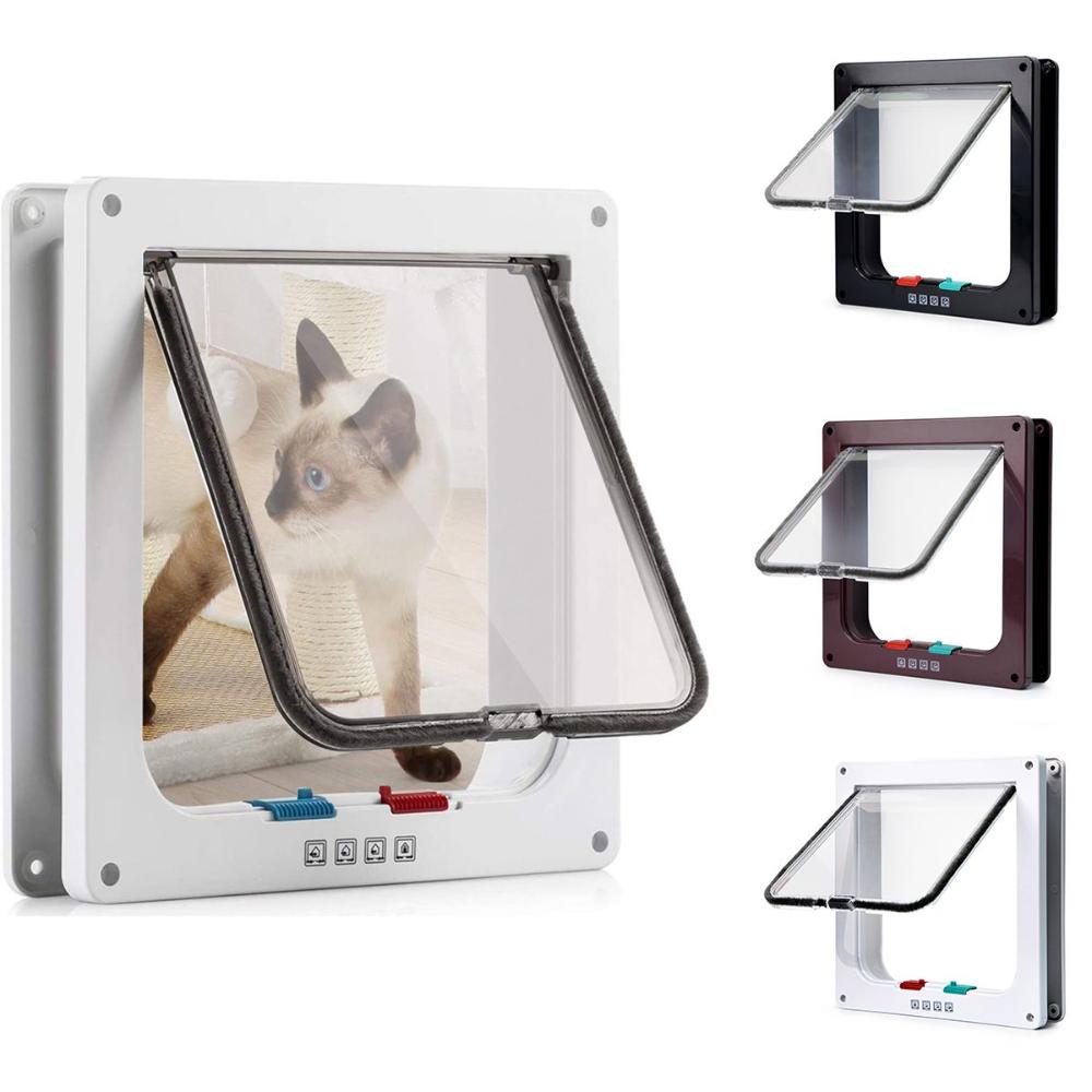 Ways In and Out 4 Sizes for Small Dogs,Cats ABS Material Pet Supplies Flap Door Cat Door Dog Gates