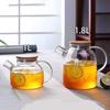 1/1,8 л стеклянный чайник для заваривания чая на плите, безопасный чайник, кувшин для воды с бамбуковой крышкой для листового фруктового чая и цветущего чая