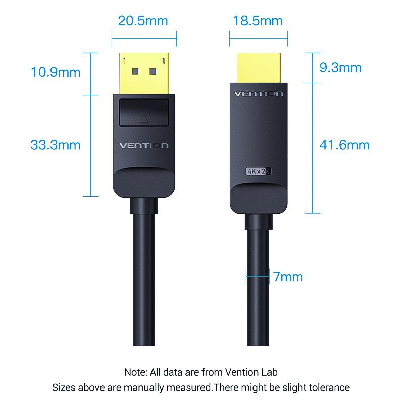 Кабель Vention DisplayPort-HDMI, кабель 4K DP-HDMI, 1080P, 60 Гц, порт дисплея HDMI для ПК, ноутбука, HDTV-проектор, кабель DP-HDMI