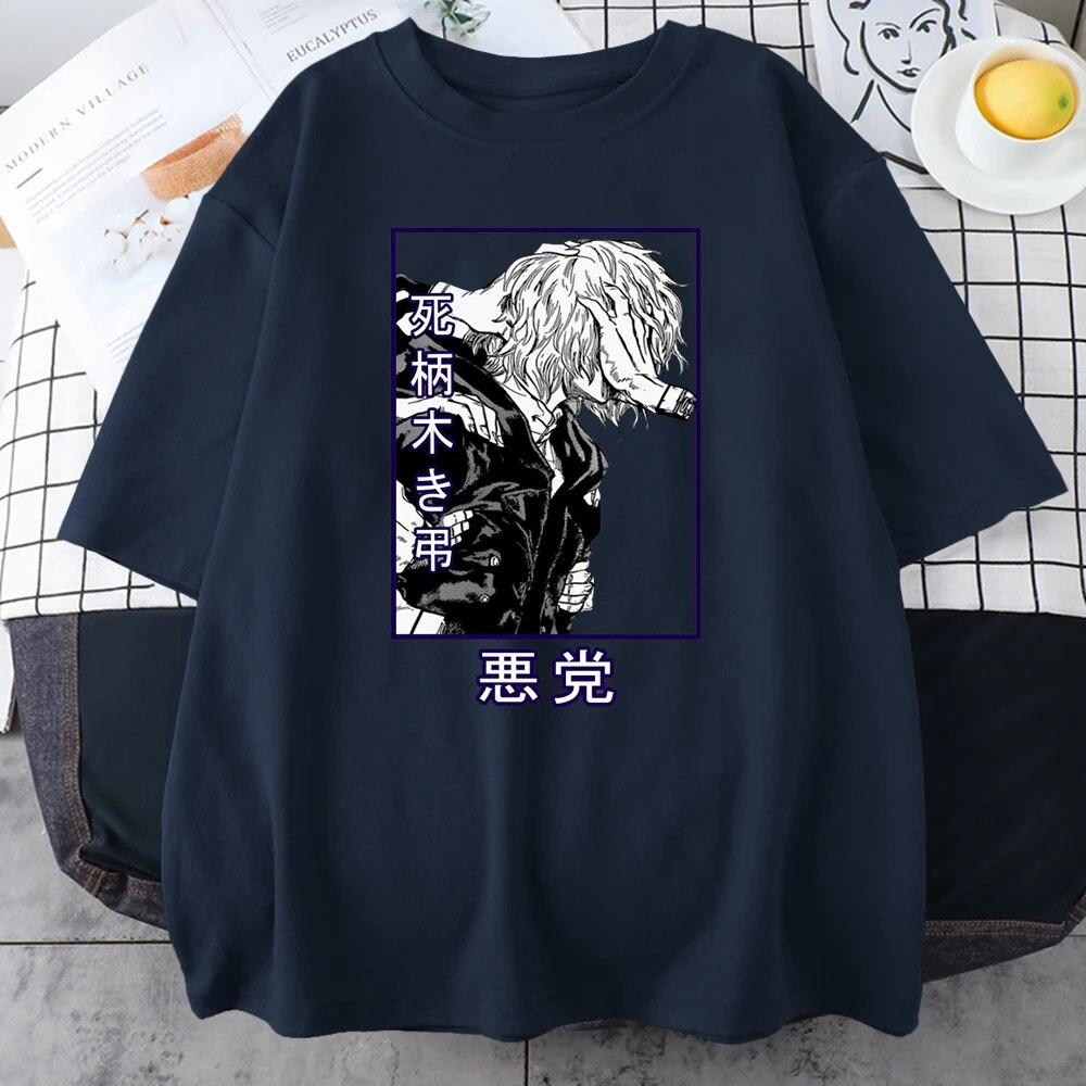 Футболка с принтом My Hero Academy Shigaraki Tomura, модные футболки унисекс с круглым вырезом, летние хлопковые топы, уличные хлопковые свободные футболки