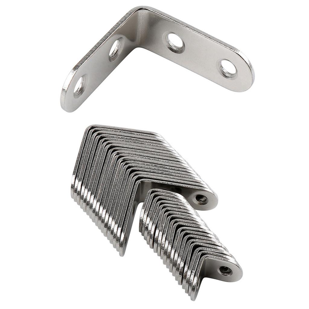 Улучшенные L-образные кронштейны из нержавеющей стали, угловые скобы с винтами, набор крепежных кронштейнов для сборки мебели