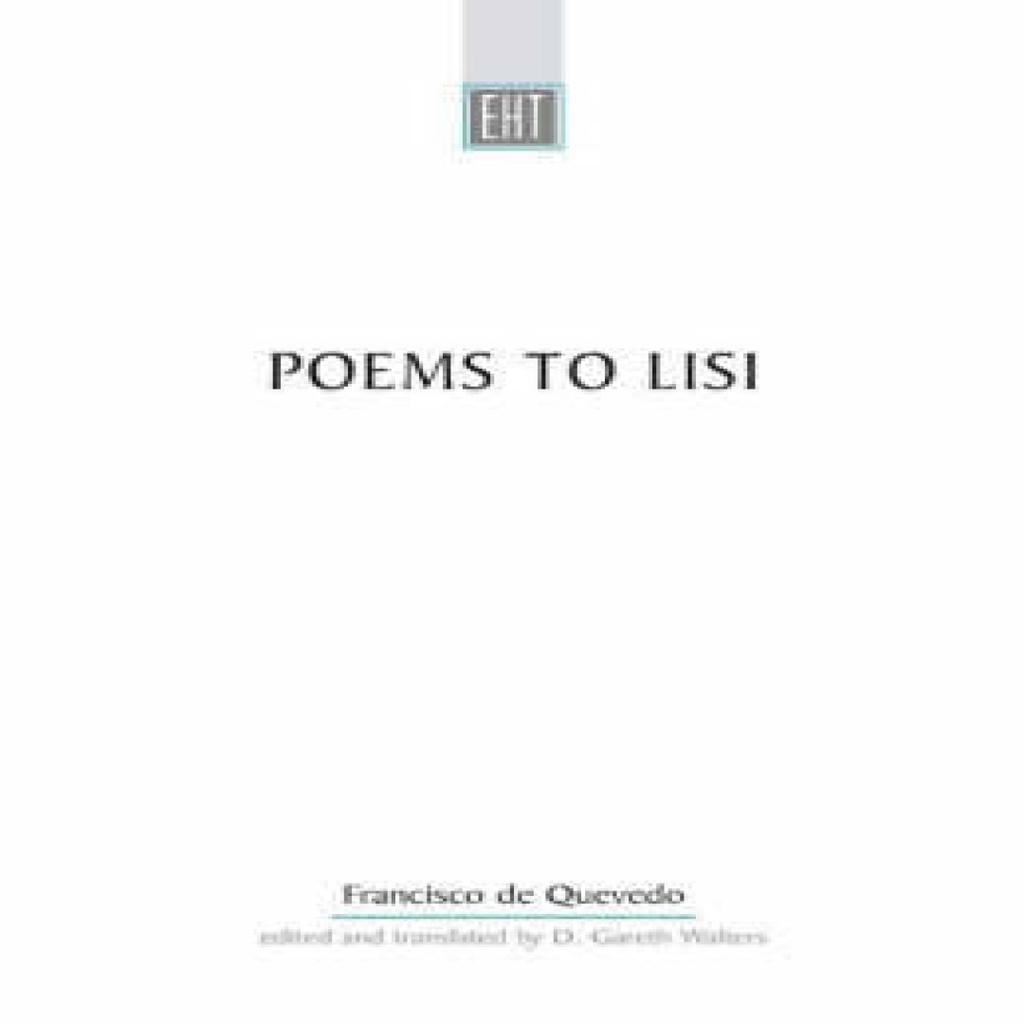 Poems To Lisi by Francisco de Quevedo Paperback Book 9780859897655