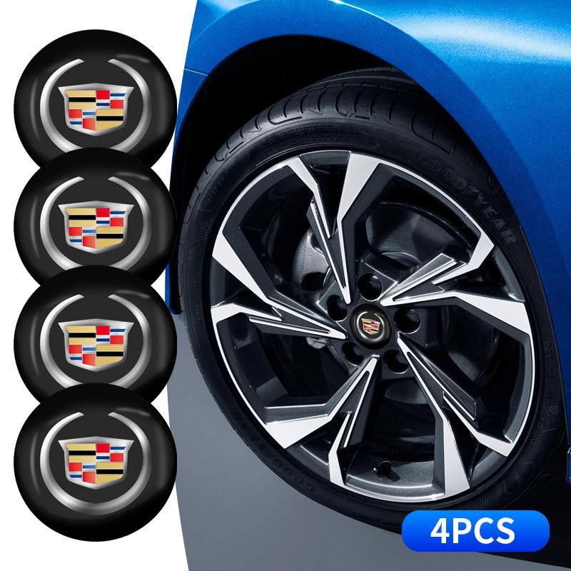 4 шт. 56 мм Алюминиевая эмблема Наклейка на центральный колпачок ступицы колеса автомобиля Для логотипа Cadillac Escalade CTS ATS SRX XTS XT5 STS CT5 CT6 BLS XLR