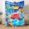 Kirby'S Colorful Journey Flannel Blanket Super Soft Warm Cozy Blanket For Sofa Bed Office Travel Allseason Home Decor Gift