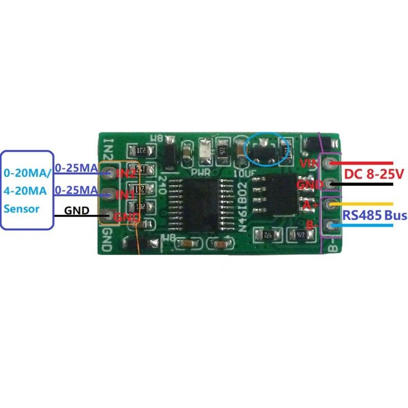 High Accuracy 12Bit ADC Board - 0-25MA Current Measurement, Modbus RTU Support