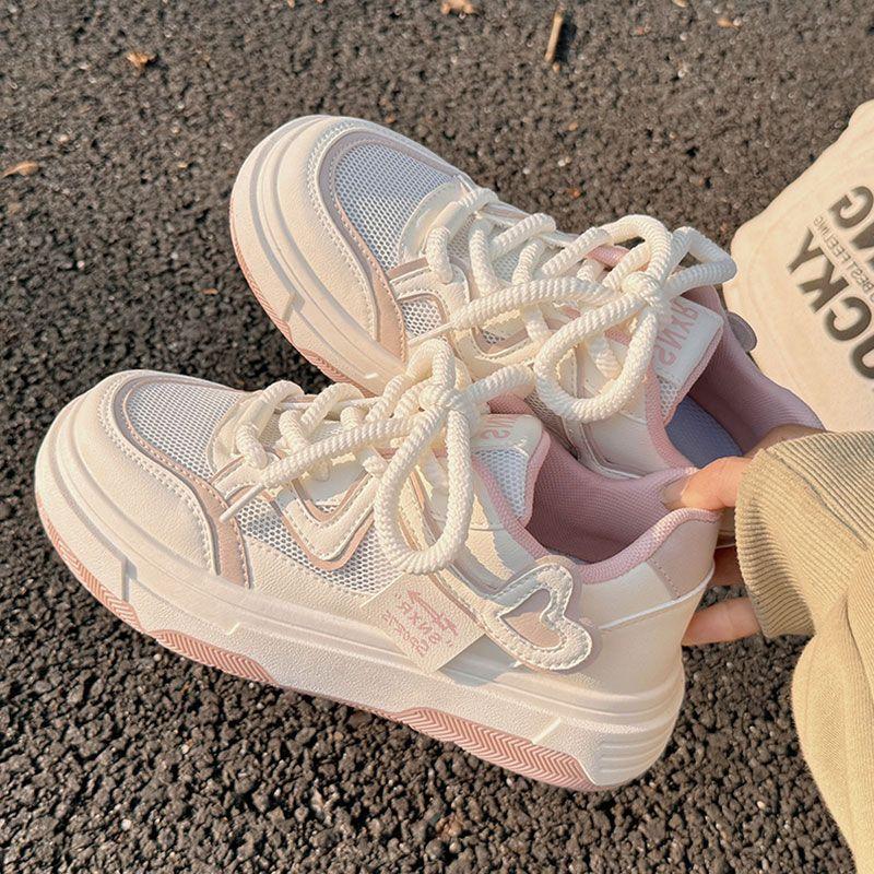 Модные женские кроссовки розовые на платформе женская спортивная обувь женская обувь харадзюку вулканизированная обувь повседневные удобные женские кроссовки