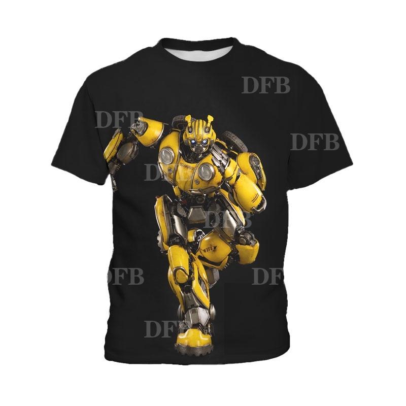 Футболка детская Transformers Bumblebee с 3D-принтом, летняя, новая, с короткими рукавами, для красивого мальчика, от 3 до 13 лет