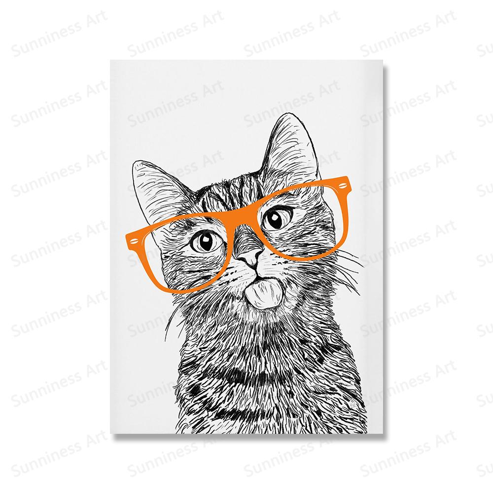 Сафари детеныши животных лев зебра в очках постеры холст картина детская настенная живопись печать детская комната фотографии скандинавский детский декор