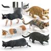 Фигурки кошек Инь-Ян, полосатой и черной: Декорации в виде животных в деревенском стиле