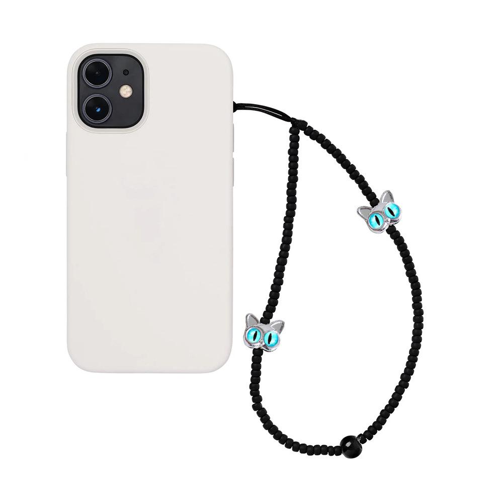 HERLOOK Phone Chain Cute Animal Black Cat Phone Charm Korea Mobile Strap Y2K Accesories for Women Cellphone Lanyard