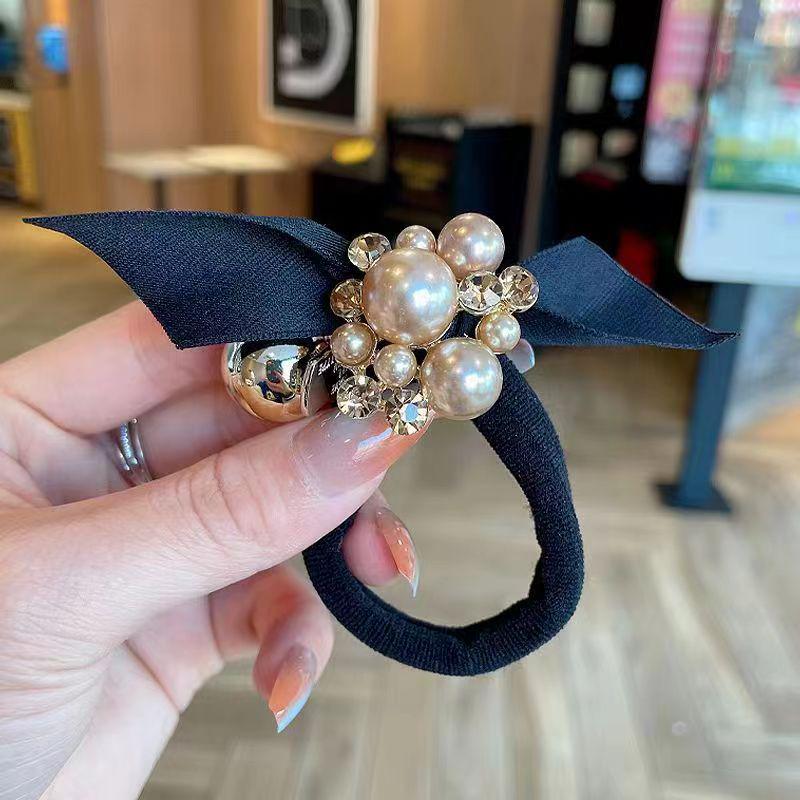 Korean Style High-End Pearl Flower Hair Tie Headband – Elegant Women's Hair Accessory