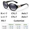 6122 Custom Hyperopic Sunglasses Women Polarized Light Myopia Glasses Driving Sun Glasses Prescription Optical Glasses +100 +125