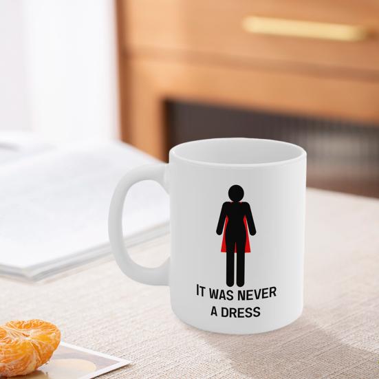 Персонализированная керамическая кружка для вдохновения женщин «Это никогда не было платьем» Мотивационная кофейная кружка Трендовая посуда Подарок для любителей кофе