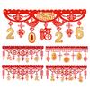 Китайский Новый год Баннер 2025 Весенний фестиваль Баннеры для вечеринок с 2 крючками Год Змеи Подвесное украшение для Лунного Нового года Домашний декор