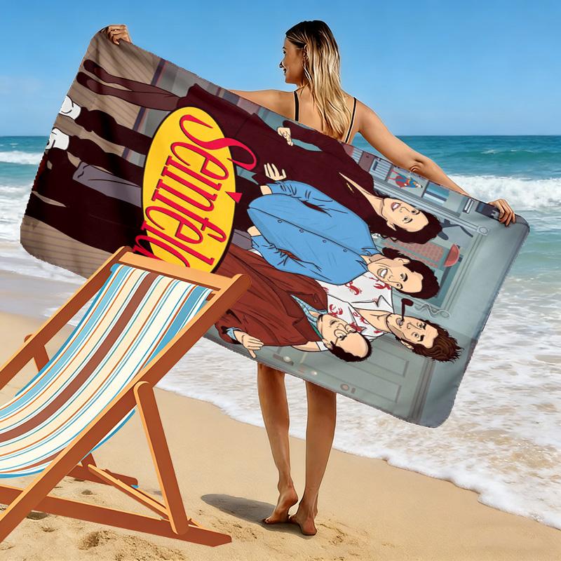 Seinfeld 2D Flat Print Beach Towel, Large Soft Quick Dry Towel for Beach Camping SwimmingSSTJ0917212