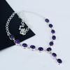 Natural Amethyst Gemstone Handmade 925 Sterling Silver Necklace, Amethyst Silver Necklace For Wife, Unisex Necklace, Party Wear Gift