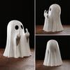 Halloween Ghost Figurine Cute Spooky Ghost Statue Funny Ghost Ornaments Halloween Decorations Indoor Home Office Desk Decor