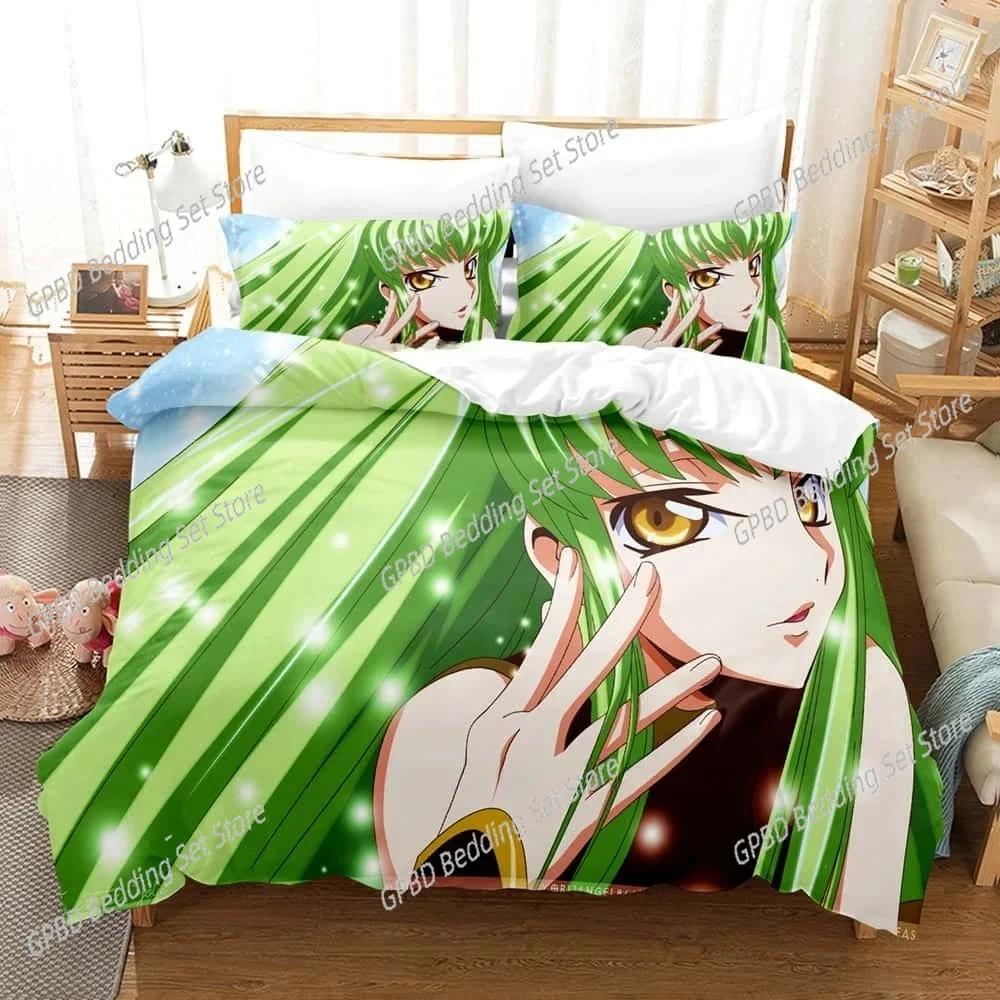 3D Печать Аниме Code Geass Комплект Постельного Белья Спальня Мягкое Современное Покрывало Удобное Детское Пододеяльник Чехол для Одеяла и Наволочка