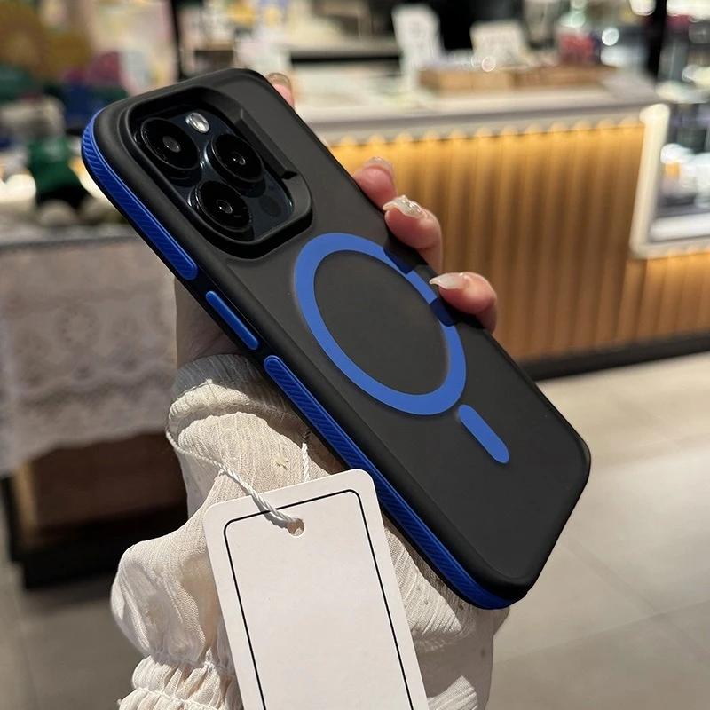 Роскошный матовый бронированный чехол для телефона для iPhone 16 15 14 11 12 13 Pro Max Plus для Magsafe Магнитный бампер Задние чехлы Обложка Funda Coque