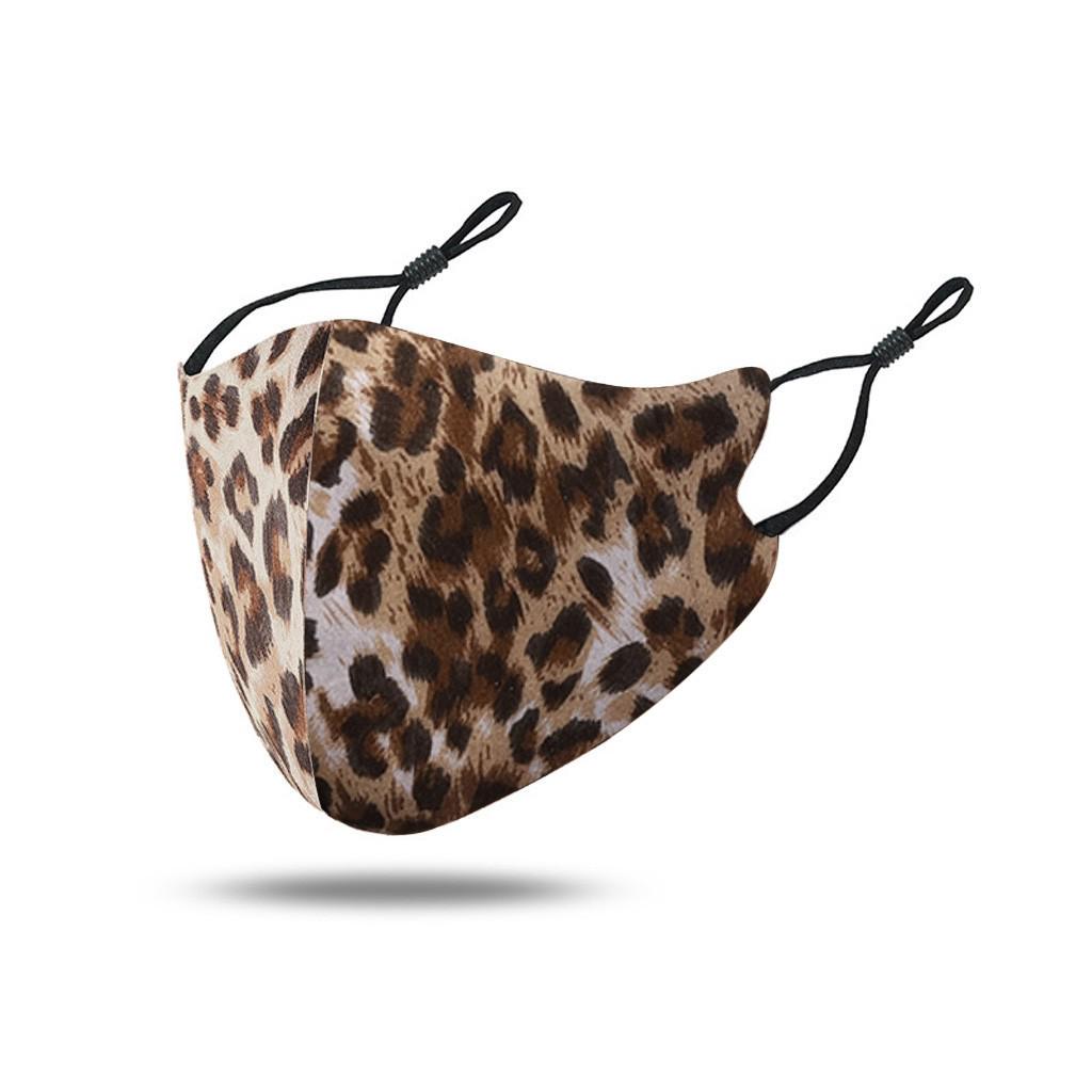 Взрослая женская маска для лица с леопардовым принтом Safet Ultraviolet Protective Face Mask