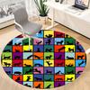 1pc Paws Playful Office Round Area Rug,  Mat Suitable ForOffice, Under Office Chairs Bedroom Living Room Home Decor, Room Deco