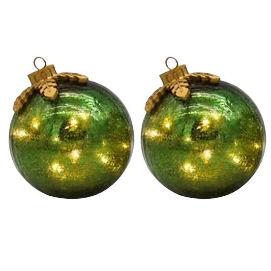 2 шт. Рождественский шар-украшение со светодиодной подсветкой, небьющийся, на батарейках, шар, настольное украшение, декор для рождественской вечеринки, каминной полки, стола, центральный элемент