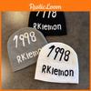 Autumn Winter Knitted Hat With 1998 Rkiemo Letter Pattern For Streetwear And Warmth