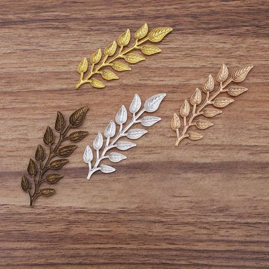 10Pcs Leaf Charm DIY Handmade Craft Golden Color Leaf Copper Charm Sewing Store Supplies