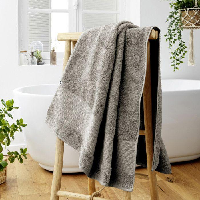 Drap de bain "Garance" 90 x 150 cm / 100% Coton Bio / 600 gr/m² l'Effet Papillon - Garance Argile - Drap de bain 90 x 150 cm