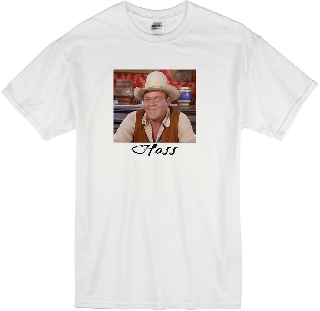 "HOSS" DAN BLOCKER CARTWRIGHT BONANZA TV WESTERN WHITE T-shirt Tops Tees Unisex