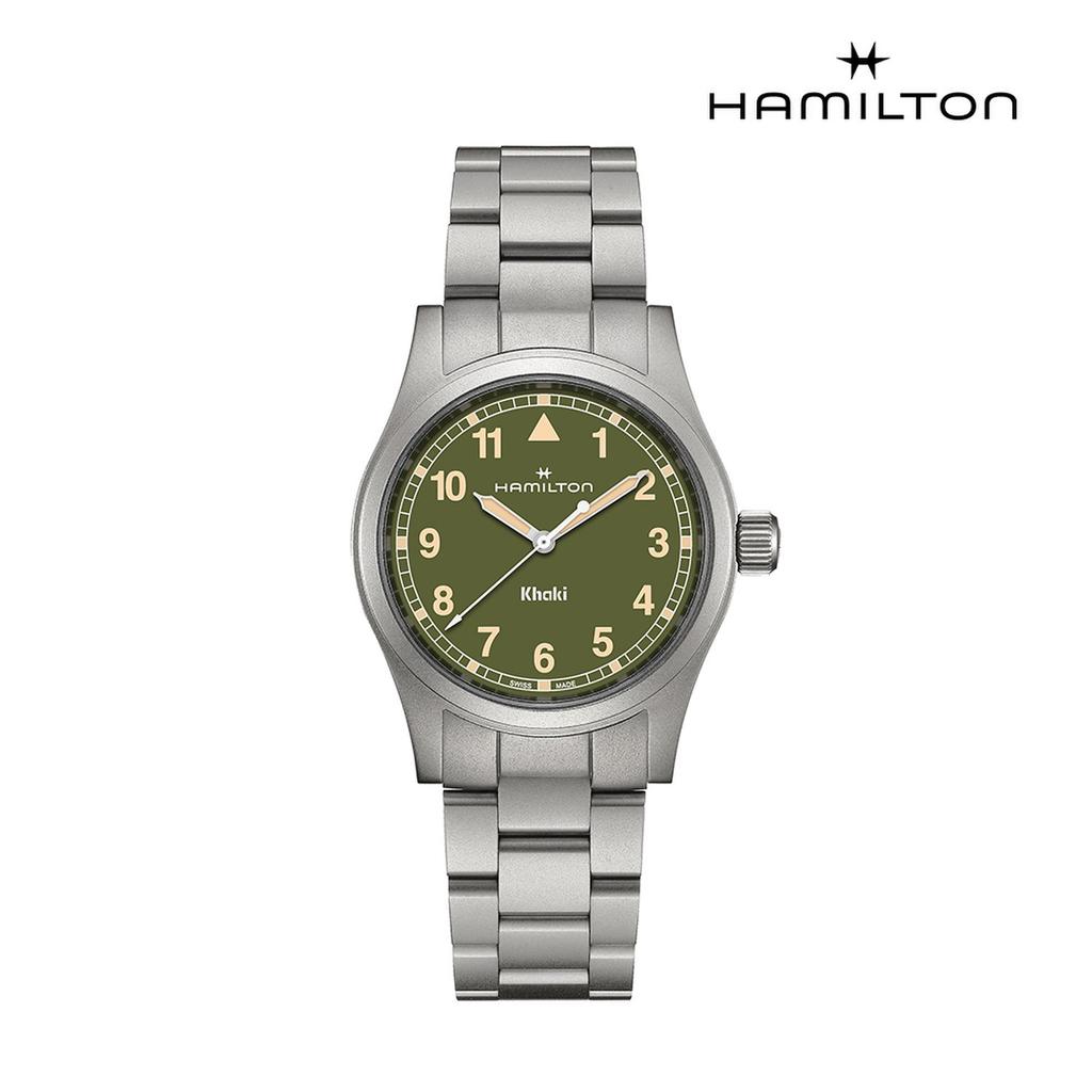 Hamilton Хаки Field Кварцевые 38мм Зеленый Циферблат Браслет Часы H69401160