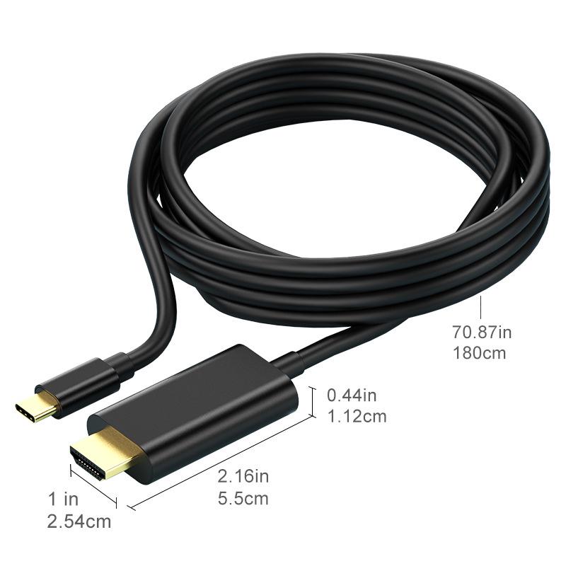 4K60Hz 1,8 м Кабель Type-C на HDMI для зеркалирования экрана и расширения
