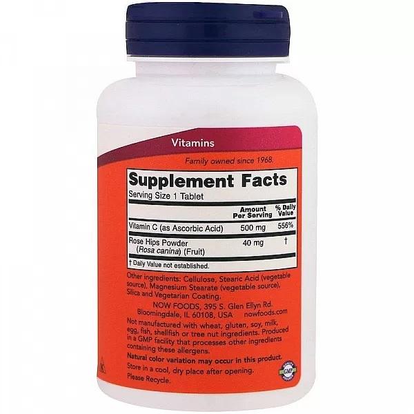 Now Foods - Vitamin C-500  With Rose Hips