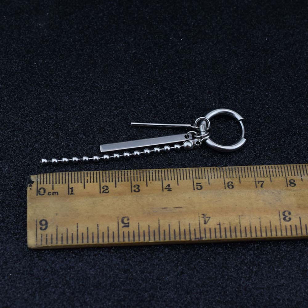 Личность Панк Корейские Мужчины Луна Крутой Стиль Палка Длинная Цепочка Серьги Клипса для Уха Серьга-Пусета