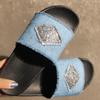 New Fashion Women's Summer Bling Flashing Sandals Denim Flat Slippers Flip Flops Women Sandals Zapatos De Mujer