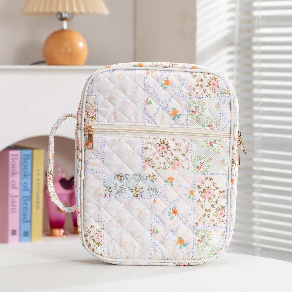Embroidered Book Protector Cover With Zipper Book Storage Bag Multi-use Book Sleeve  Gift