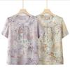 Comfortable Chinese Traditional Summer Shirt for Elderly Women Loose Fit Short Sleeve Blouse Mother Day Gift Casual Top
