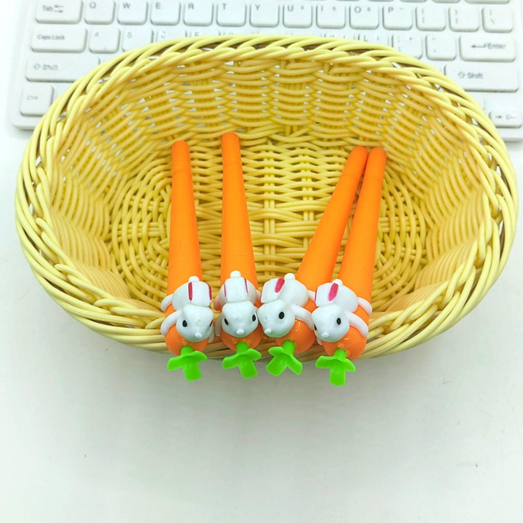 4 шт. Милая мультяшная ручка с морковкой, студенческая творческая черная ручка для воды 4 мл