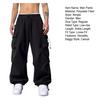 Men Casual Cargo Pants Hip Hop Baggy Trousers with Pockets Low-Rise Elastic Waist Drawstring Loose Pants for Spring Autumn Street Travel